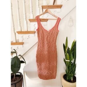 Free People Set The Bar Midi Dress  Tan Size Small